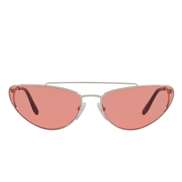 NWT Prada 66mm Irregular Cat Eye Sunglasses Pink - Picture 3 of 4